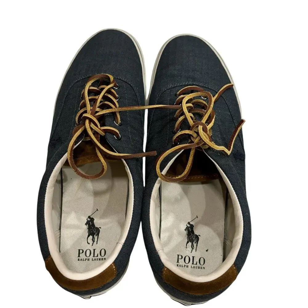 Polo Ralph Lauren Men's Size 13 Blue‎ Keaton-Pony Canvas Casual Boat Shoes